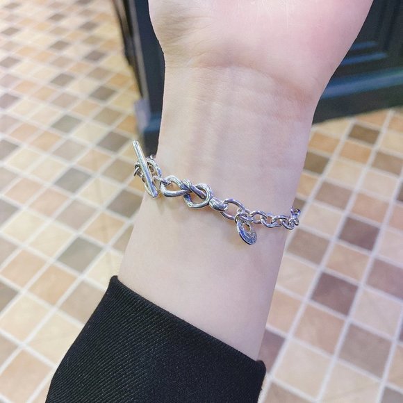 *NEW 925 Sterling Silver Link Toggle Bar Bracelet - Picture 7 of 9